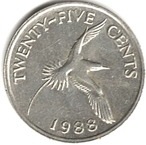 1988 FÜNFUNDZWANZIG CENT ~ BERMUDA ~ B-7013 - Bild 1 von 4