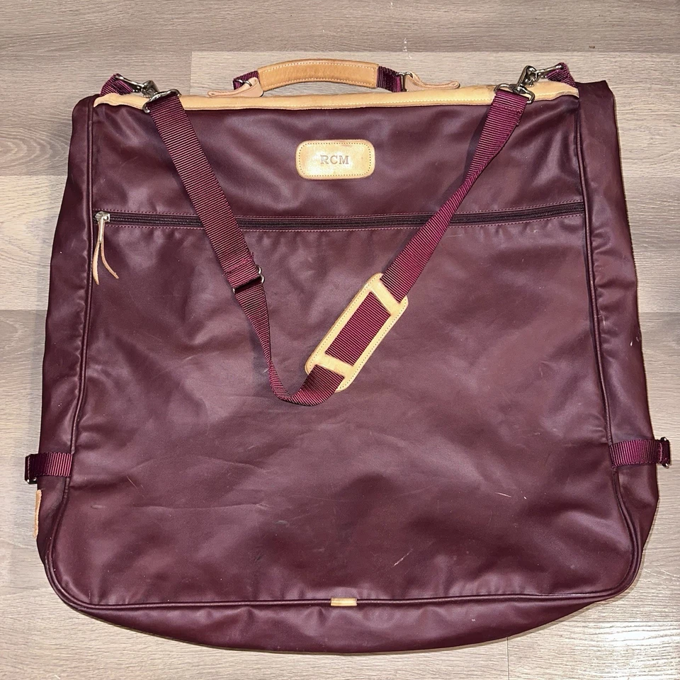 Bolso de Ropa Grande Diseño Jon Hart Burgendy Lona Recubierta Doble Correa para el Hombro Foto 1 de 4