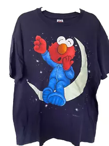 T-shirt vintage Elmo Sesame Street Sleepy Elmo grafica XL Moon Muppet Navy - Foto 1 di 10