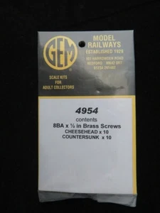00/4MM   GEM - 4954   8BA x 1/2"  BRASS  CHD/CSK  SCREWS x 10 of EACH - Picture 1 of 2