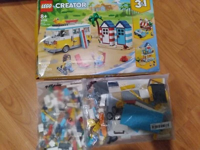 LEGO Creator 31138 Beach Camper Van (Not Complete) Over 500 pieces See photos - Image 1 of 4