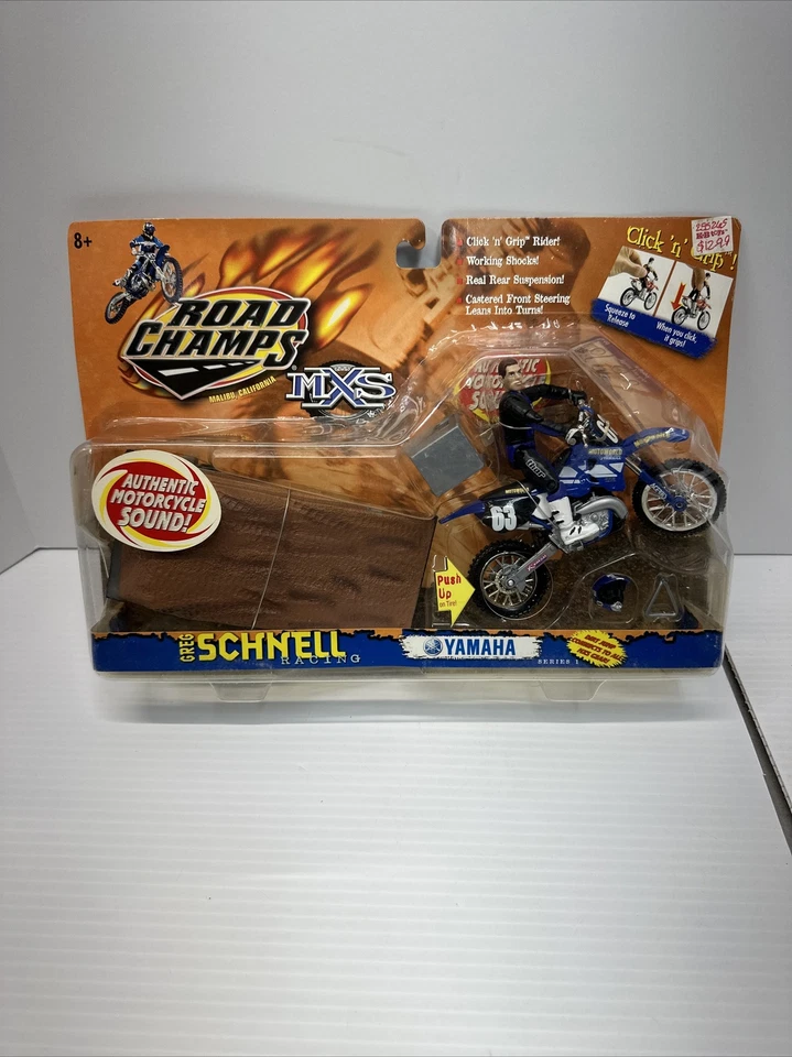 Juguete de motocross Mxs Greg quick vintage sellado Yamaha Yz Moto Road Champs Foto 1 de 4