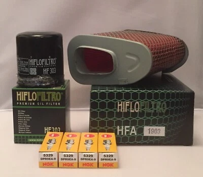 Service Kit pour Honda CBR1000F (1987 À 1999) Filtre Et 4 X NGK Bougie Bougies Foto 1 de 4