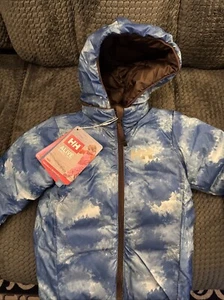 Helly Hansen Kids Sz 2 Reversible Twister Jacket Espresso / Blue NEW Boys - Picture 1 of 4