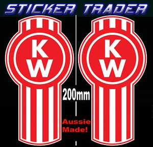 2 KENWORTH Truck Emblem Decals Stickers Suit Tipper Bullbar Bonnet Semi Trailer - Picture 1 of 1