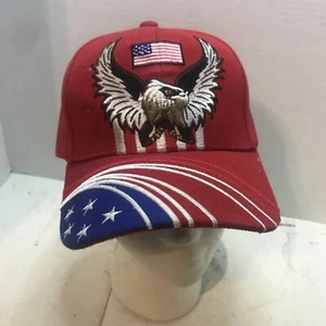 Embroidered American Eagle USA Red Ball Cap / Hat - Picture 1 of 6