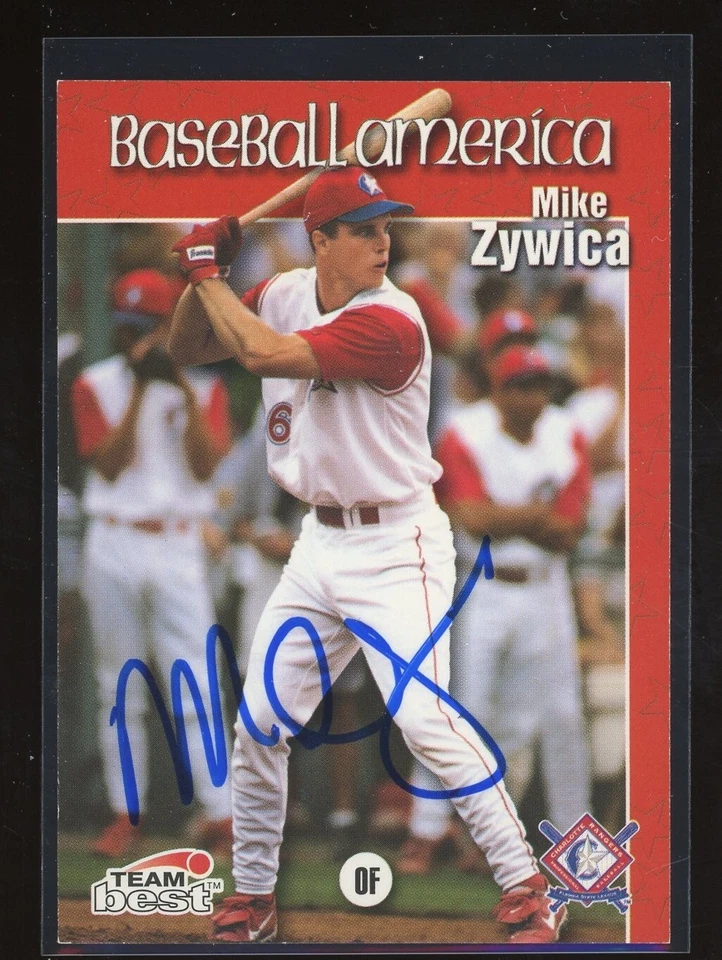 1999 Topps Stadium Club MIKE ZYWICA Signed Card autograph auto RANGERS - Image 1 of 1