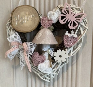 Handgefertigter Romantik Türkranz Rattan Herz Deko Pilz Schmetterling Home -152 - Bild 1 von 6