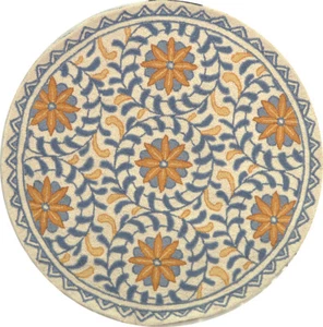 Safavieh Chelsea ELFENBEIN/BLAU 3 Fuß x 3 Fuß runder Vorleger - HK150A-3R - Bild 1 von 3