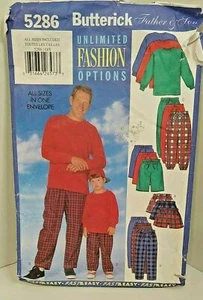 Butterick 5286 Mens and Boys Sweat Shirt and Pants Sewing Pattern All Sizes Used - Foto 1 di 6