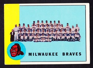 1963 TOPPS #503 MILWAUKEE BRAVES TEAM CARD W/HANK AARON/ED MATHEWS/WARREN SPAHN - Picture 1 of 3
