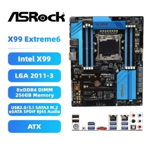 Intel X99 Mainboard ASRock X99 Extreme6 LGA2011-3 DDR4 für Intel Xeon/Core i7 - Bild 1 von 6