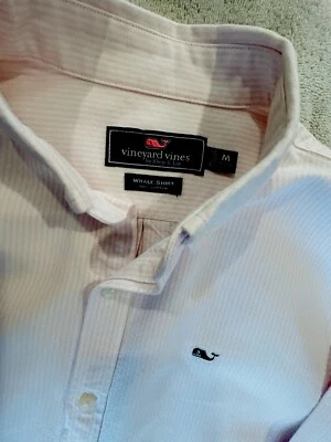 Vineyard Vines The Whale Shirt: Pink Stripped Youth Medium  - Image 1 of 2