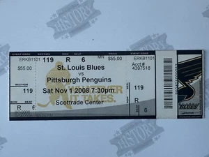 2008 Pittsburgh Penguins St Louis Blues Ticket 1.11.08 Crosby 2 Assists Malkin G - Bild 1 von 1