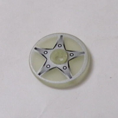 Lego x1 Technic Disk 3x3 5 Bolt Star Pattern Sticker (028-96) - Image 1 of 2