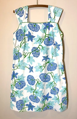 The Vested Gentress Dress 10/12 Vintage Sundress Screen Print Floral No Belt - Image 1 of 4