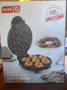 NIB Dash Express Mini Donut Maker With Recipes - Picture 1 of 3