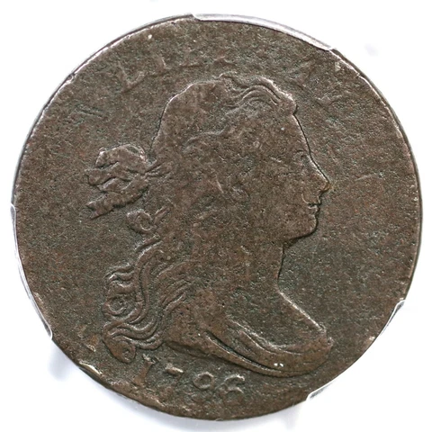 1796 S-99 R-5 PCGS F Details Rev of '95 Draped Bust Large Cent Coin 1c Cover