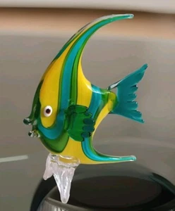 Figura de cristal pez escultura figura de cristal cristal estilo Murano arte hecho a mano - Imagen 1 de 6