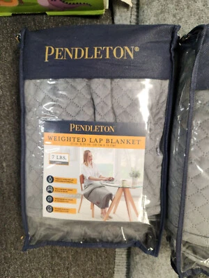 New Pendleton 7 lb Velvet Weighted Lap Throw Blanket Gray 27 in x 30 in - Image 1 of 3
