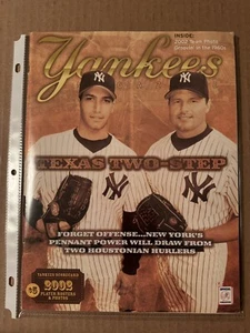 New York Yankees Scorecard Program 23-8 Andy Pettitte Roger Clemens 2002 - Picture 1 of 2