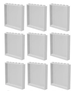 ☀LEGO 9x WHITE Wall Elements 1x6x5 Window Panel City Town Building  - Picture 1 of 2