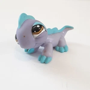 Littlest Pet Shop Iguana #1166 Purple & Blue, Brown Eyes LPS Collectible Toy - Picture 1 of 6