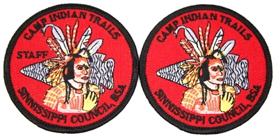 STAFF Participant Camp Indian Trails Glacier's Edge Council Patch Set WI IL - Image 1 of 2