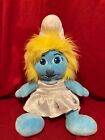 Build A Bear Smurfette Smurf Girl Plush with sequin dress 18" Tall