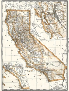 Kalifornien - 1892 - Kartenplakat - Bild 1 von 1