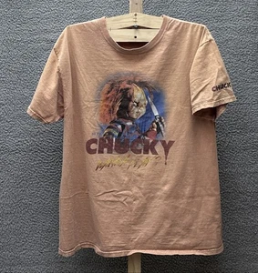 Chucky T-Shirt Donna XL Arancione Pesca Manica Corta Girocollo Stampa Grafica - Foto 1 di 6