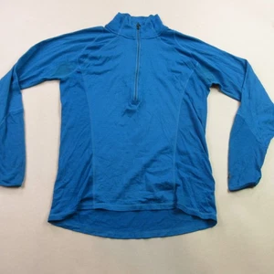 Smartwool Sweater Mens Medium Long Sleeve 1/4 Zip Sweatshirt Outdoor Casual Blue - Picture 1 of 12