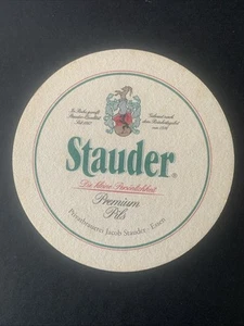 Vintage German Beer Mat Coaster Cardboard Stauder Premium Pils - Picture 1 of 5