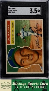 1956 Topps - Al Kaline - Grey Back #20 Detroit Tigers SGC 3.5 - Bild 1 von 2