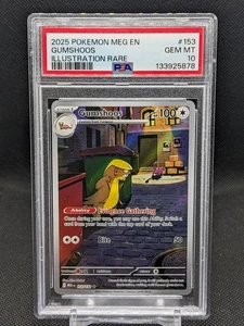 Gumshoos 153/132  PSA 10 2025 Pokemon MEG EN Illustration Rare - Picture 1 of 2