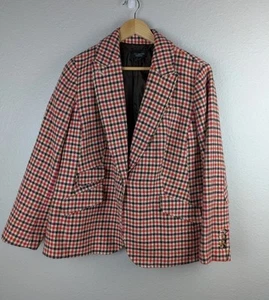 Chaqueta Blazer Talbots Para Mujer Botón Talla 16WP Rojo Mezcla de Lana Traje Abrigo Mb - Imagen 1 de 7