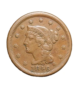 1846 Braided Hair Large Cent 1C Looks Better In Hand ecoinsales - Picture 1 of 2