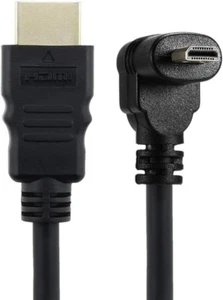 up Angled 90 Degree Micro HDMI to HDMI Male HDTV Cable 4K 60Hz Compatible for Ce - Picture 1 of 6