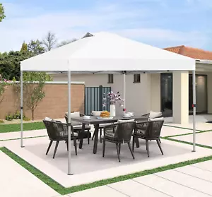 10'x10' EZ Pop Up Gazebo Canopy Outdoor Wedding Party Tent w/ Storage Bag White - Picture 1 of 8