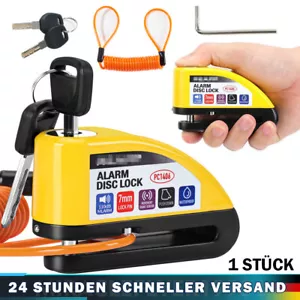 Anti Diebstahl Rad Scheibenbremse Schloss Sicherheitsalarm Roller Fahrrad Gelb - Bild 1 von 19