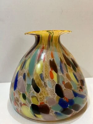 VINTAGE 80’s AZZURRA MAESTRI GLASS VASE - Image 1 of 4