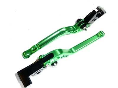 KAWASAKI ZG1000 CONCOURS 1996-2006 BRAKE and CLUTCH LEVERS LONG GREEN ROAD RACE  - Image 1 of 4