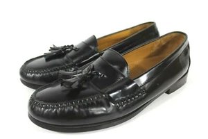 Men's Cole Haan Loafers Dress Shoes Size 11.5 D Black Leather Tassel - Picture 1 of 12
