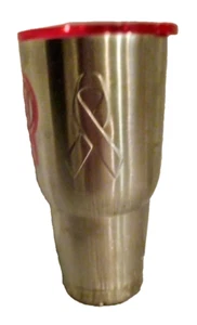 BREAST CANCER AWARENESS STAINLESS 30 0z TUMBLER PINK LIDnew - Picture 1 of 9