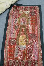 Vintage Ethnic Embroidery Zardouzi India 18"x 33" Banjara Kutch Meditation Mat