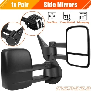 MIROZO Tow Mirrors For 2007-2014 Chevy Silverado GMC Sierra Power Heated Pair - Picture 1 of 11