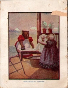 Postal antropomórfica vintage osos ocupados el martes lavando la ropa 15193 - Imagen 1 de 2