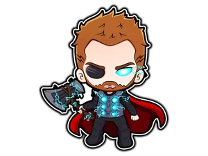 Thor And Stormbreaker Chibi Comic Sticker Waterproof Vinyl Decal Die-Cut Car - Picture 1 of 1