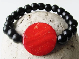 Pulsera Elástica Joyería Hipoalergénica Pulsera Roja Pulsera Negra Joya Asiática - Imagen 1 de 4