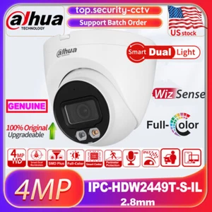 DAHUA 4MP WizSense IPC-HDW2449T-S-IL Full Color+IR POE IP Camera Dual Light Mic - Picture 1 of 24